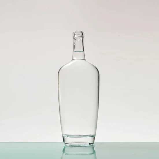 Botellas de alcohol de cristal negras redondas vacías de 700ml 750ml Tequila Gin Vodka Matt